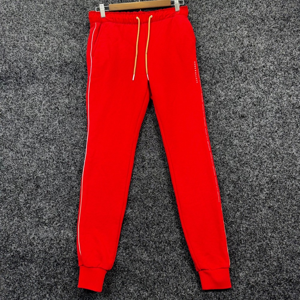 Scotch & Soda Maison Scotch Red Joggers Side Stripe Sweatpants XS 153707-20-SSLD